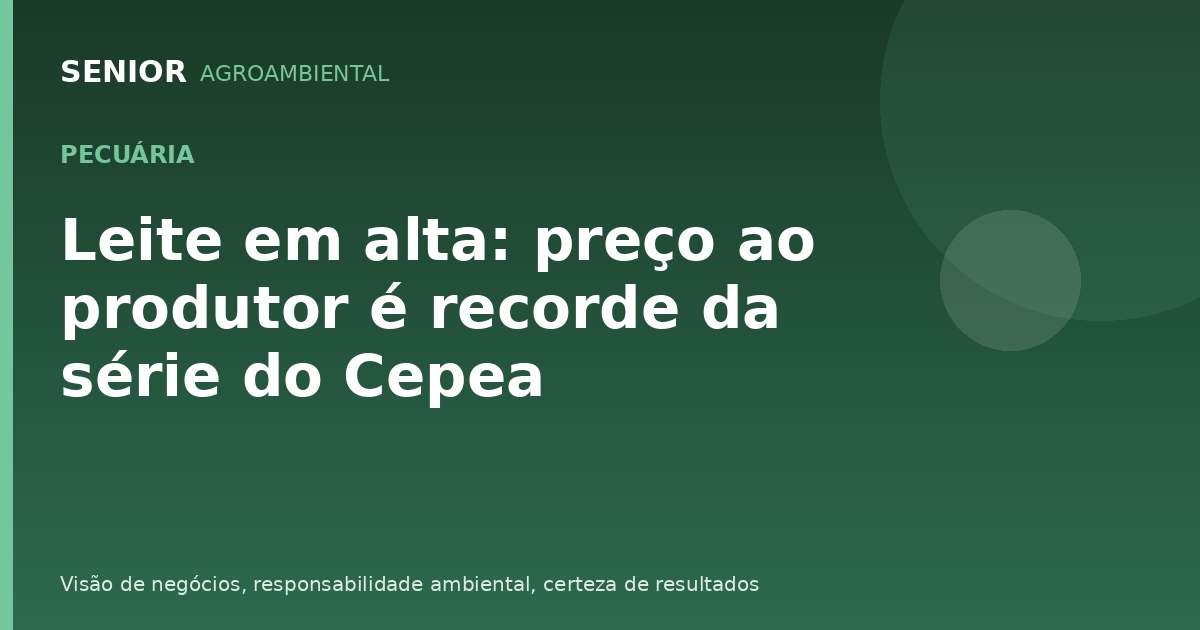Leite em alta: preço ao produtor é recorde da série do Cepea